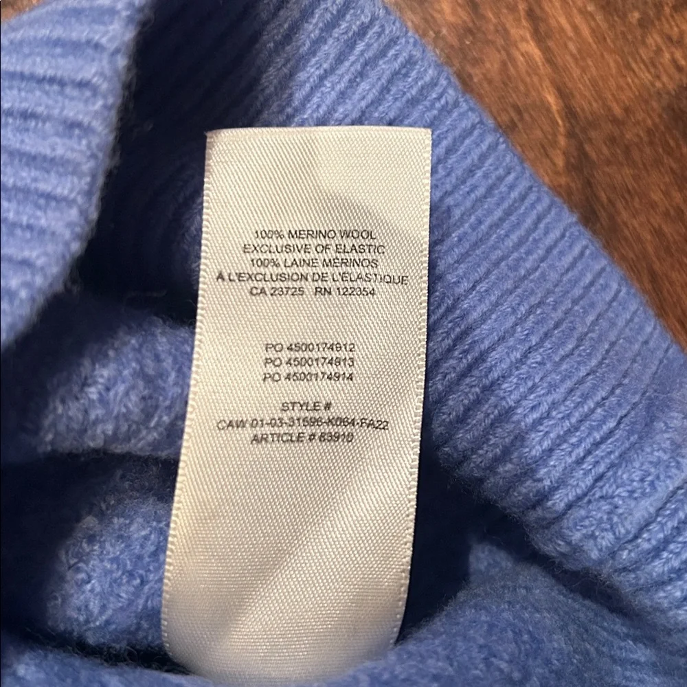 Babaton Textured Knit Cowl Sweater in Blue - Picture 5 of 7